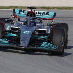 Lewis Hamilton takes to the track as an early pace-setter on day two of F1 pre-season testing in Barcelona... as defending champion Max Verstappen gets the day off from Red Bull with Sergio Perez flying solo