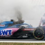 Alpine driver Fernando Alonso forced to abandon car after it goes up in smoke during F1 testing
