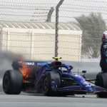 star Nicholas Latifi forced to flee as his Williams car sets on FIRE at Bahrain pre-season testing