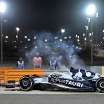 Pierre Gasly forced to abandon car at side of track as it sets on FIRE towards end of dramatic Bahrain Grand Prix race