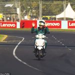 Four-time world champ Sebastian Vettel falls foul of the F1 fun police after going on a crowd-pleasing lap of Albert Park on a scooter - only for stewards to launch an investigation