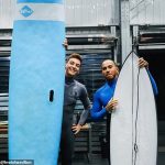 Lewis Hamilton challenges Mercedes team-mate George Russell to a SKYDIVE after taking fellow Brit surfing in Australia following the Melbourne GP... which saw the youngster climb up to second in standings