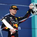 Max Verstappen wins the inaugural Miami Grand Prix after passing Charles Leclerc early on and holding off his Ferrari following late safety car... with George Russell pipping Lewis Hamilton to fifth