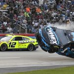 Watch crazy NASCAR crash as THREE All-Star favorites eliminated from race as car almost flips after 185mph collision
