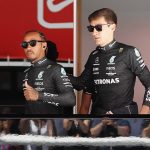 'I wouldn't say I'm the leader': Seven-time F1 champion Lewis Hamilton, 37, denies being the star in Mercedes partnership with 24-year-old George Russell... as the duo 'work equally hard together'