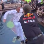 Watch hilarious moment Red Bull boss Christian Horner throws Sky Sports reporter into pool during Monaco GP celebrations