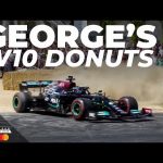 George Russell burns tyres of Mercedes W10 at Goodwood | Festival of Speed 2022