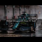 Felipe Drugovich's first F1 test in the Aston Martin AMR21