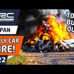 Rally Car FIRE at WRC FORUM8 Rally Japan 2022
