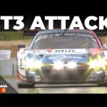 N24 winning Audi R8 GT3 attacks Goodwood Hill with massive burnout
