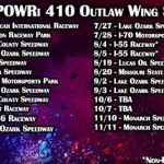 Twenty-Nine Date Season Selected for POWRi 410 Wing Sprint Schedule