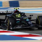 Mechanics use TAPE to patch up Lewis Hamilton's car after something flew off during day two of F1 testing in Bahrain... just 24 hours after Toto Wolff backed their Mercedes to take him to an eighth world title