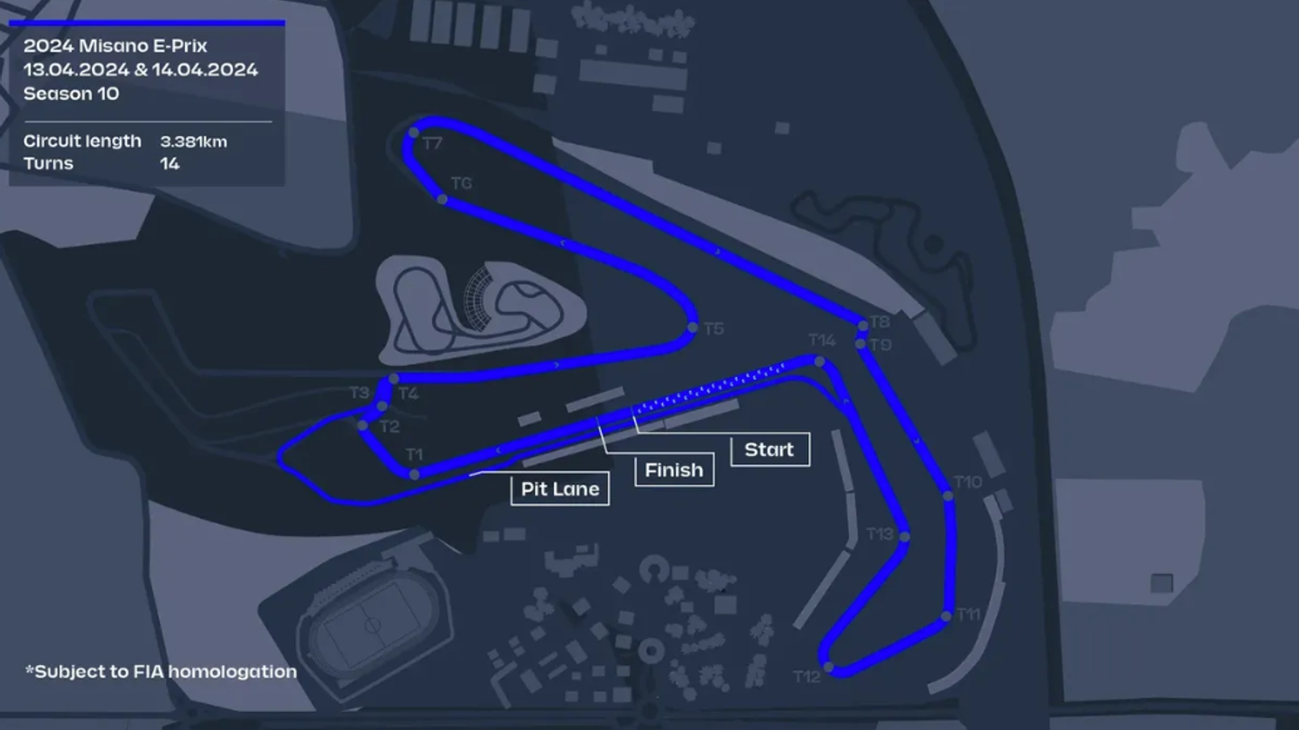 What does the Misano Formula E circuit look like?